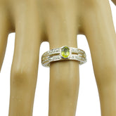 Chloe Green Halo Gemstone Ring with Sparkling Accents